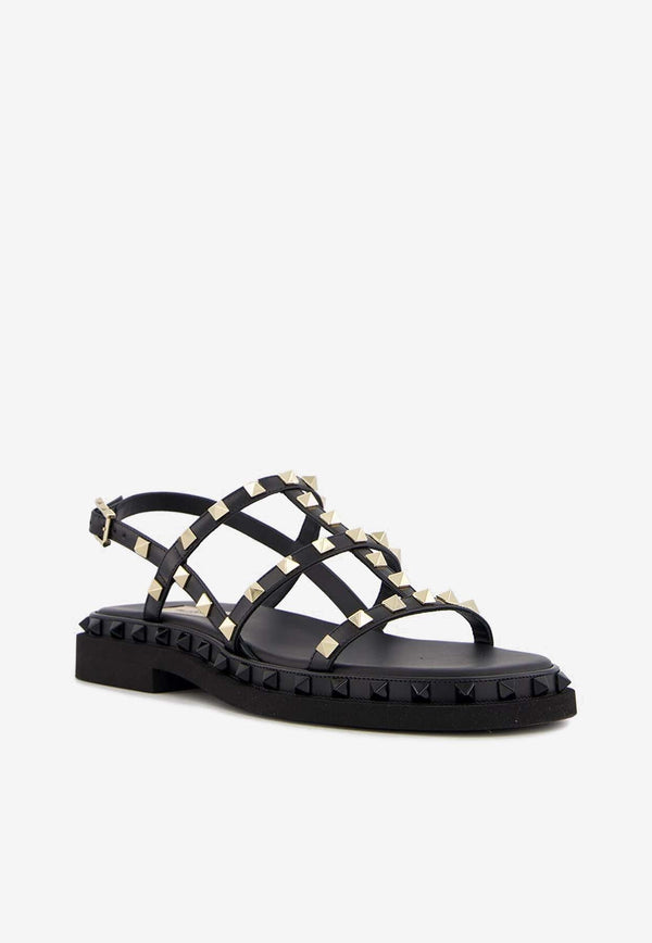 Rockstud Strappy Leather Sandals