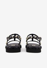 Rockstud Strappy Leather Sandals