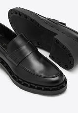 M-way Rockstud Calfskin Loafers