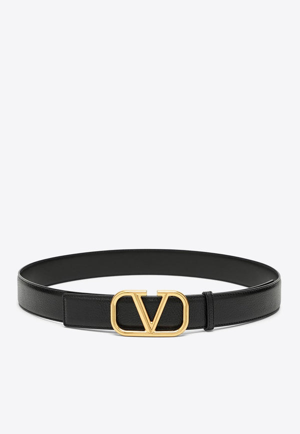 VLogo Buckle Leather Belt