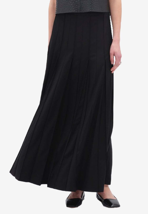 Pleated Suiting Maxi Skirt