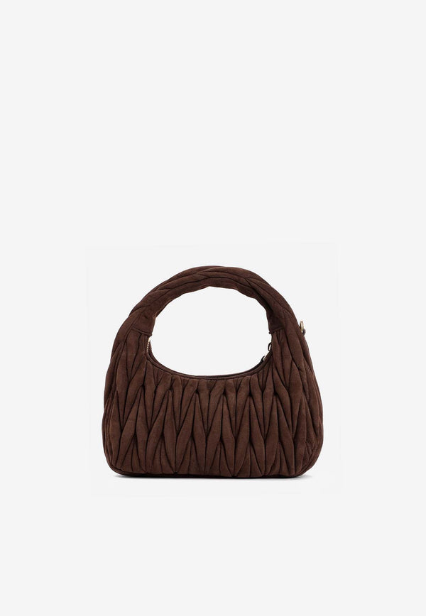 Wander Matelassé Suede Hobo Bag