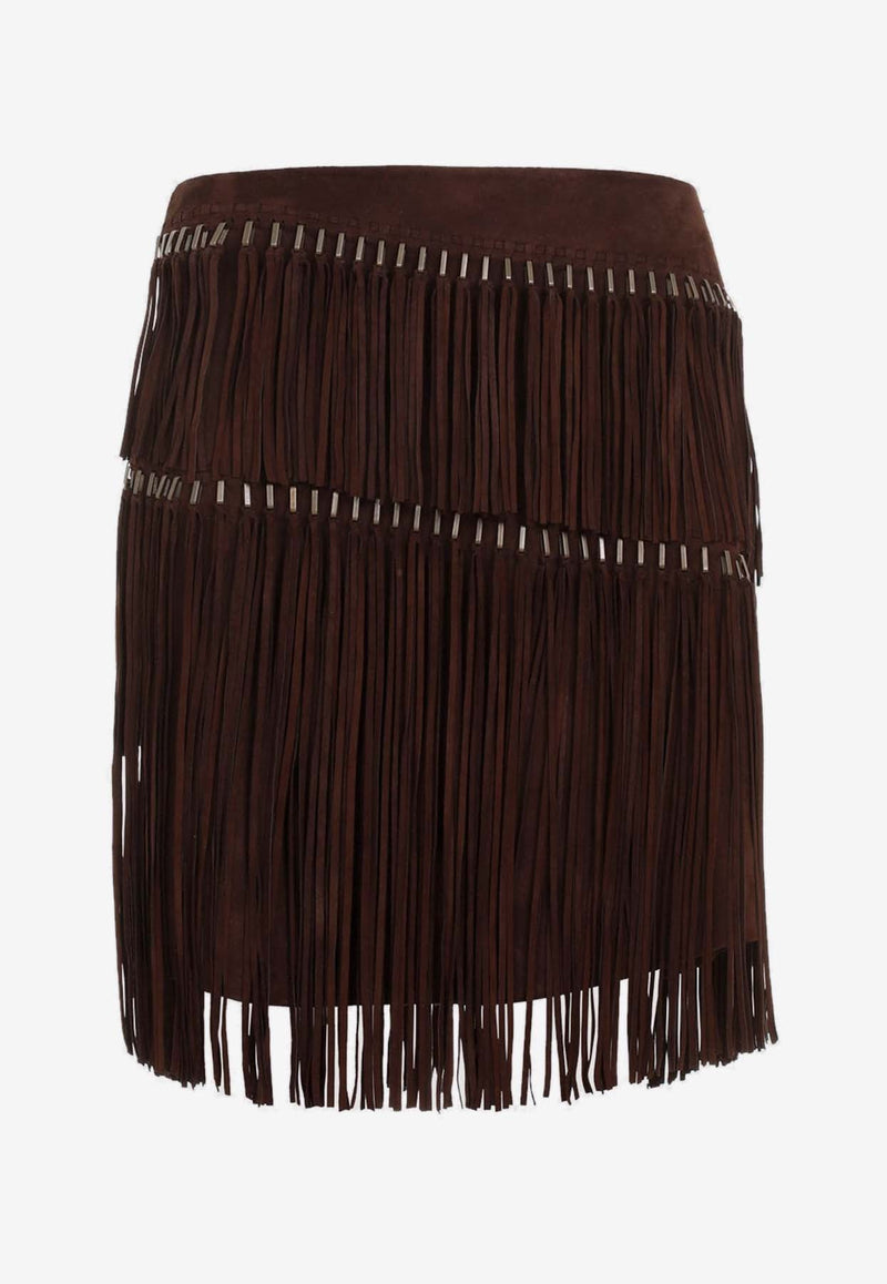 Fringed Suede Mini Skirt