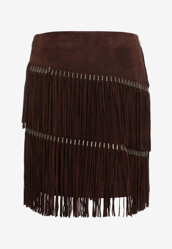 Fringed Suede Mini Skirt