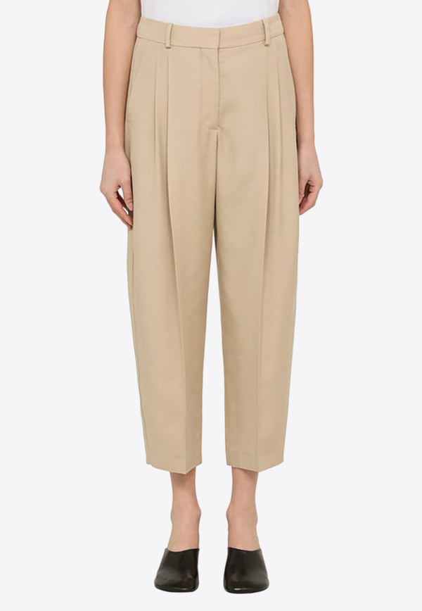 Tapered-Leg Tailored Pleated Pants