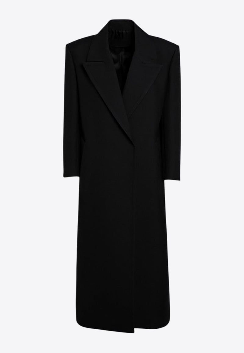 Single-Breasted Long Wool Coat