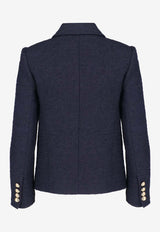 VLogo Single-Breasted Tweed Blazer