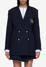 Embroidered VLogo Double-Breasted Blazer