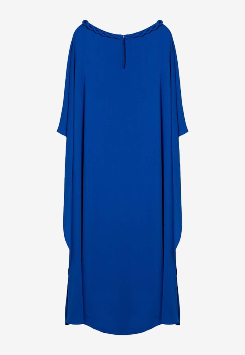 Draped Silk Midi Cape Dress