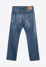 Straight-Leg Washed Jeans