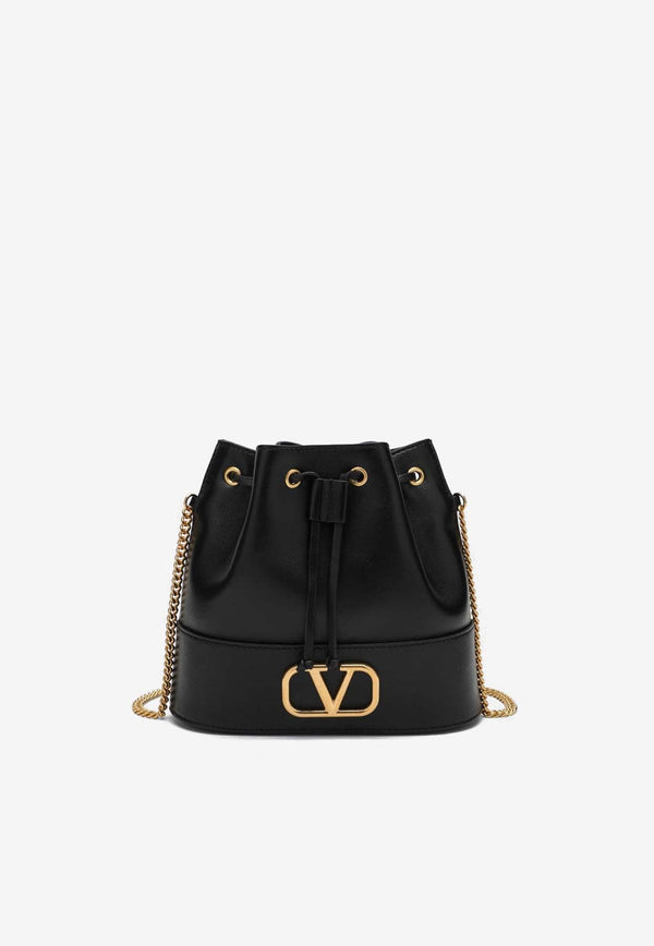 Mini VLogo Signature Leather Bucket Bag