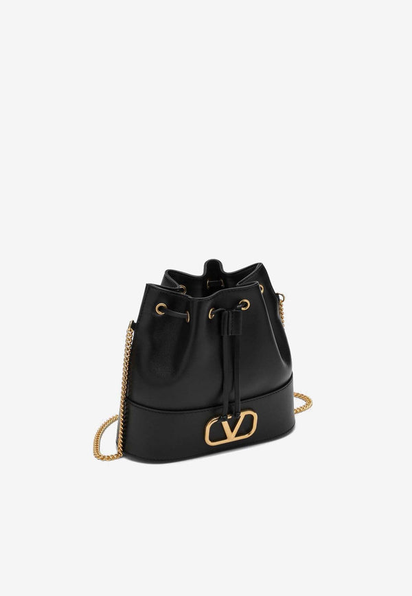 Mini VLogo Signature Leather Bucket Bag