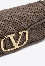 Locò VLogo Woven Leather Crossbody Bag