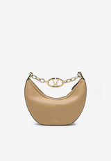 Small VLogo Moon Hobo Bag in Grained Leather