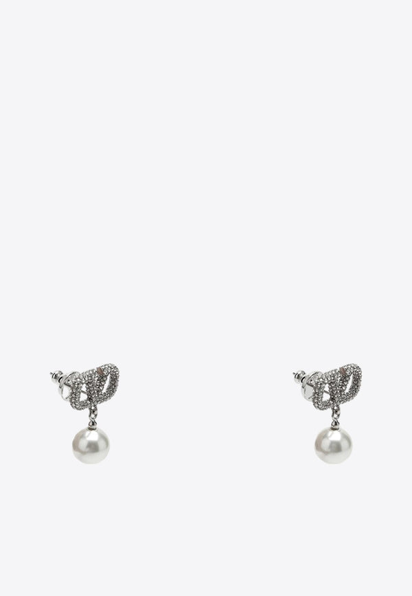 VLogo Signature Crystal Earrings