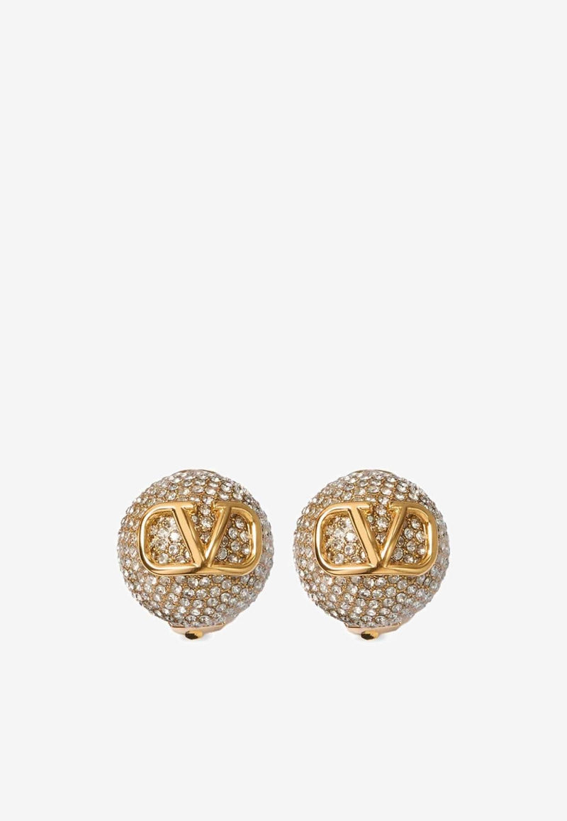 Crystal VLogo Clip-On Earrings