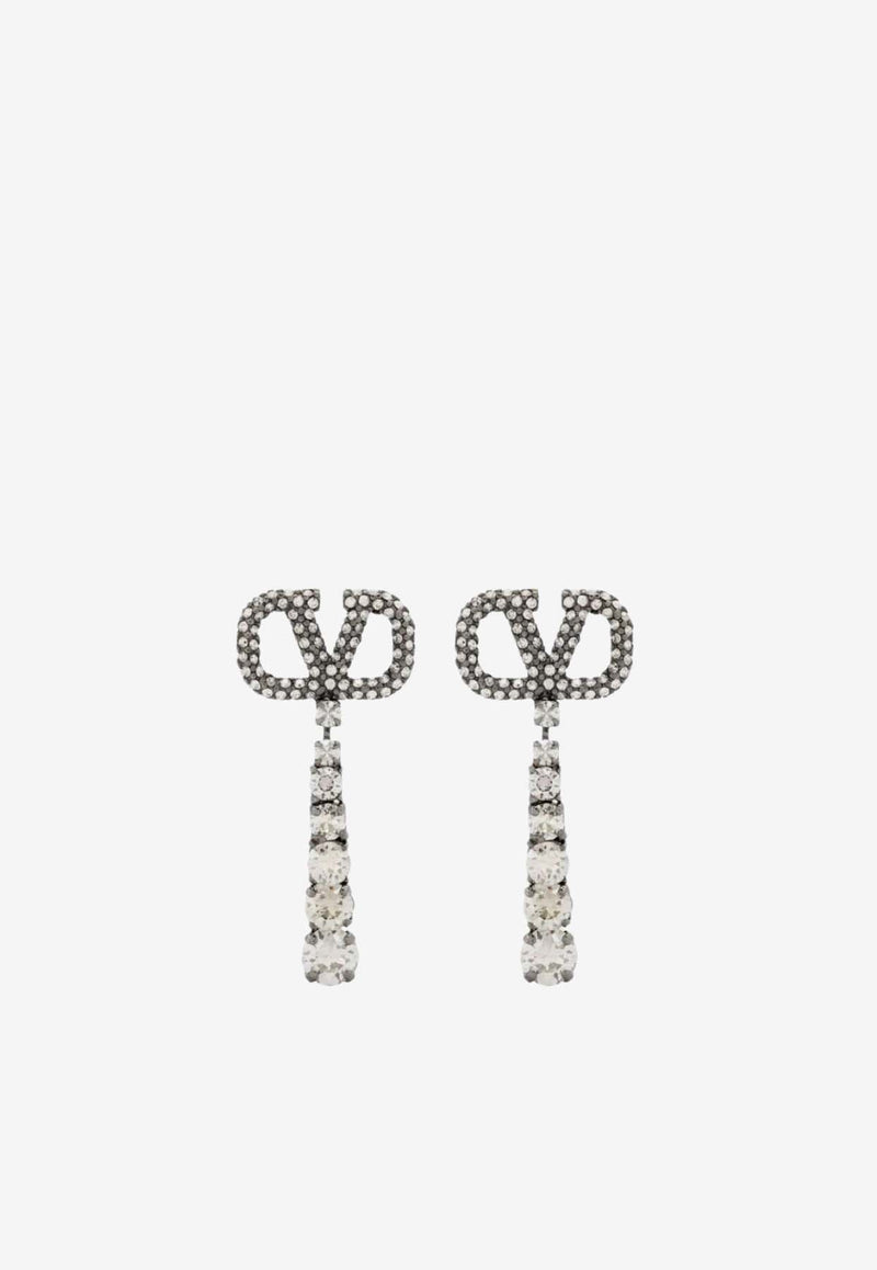 VLogo Crystal Drop Earrings