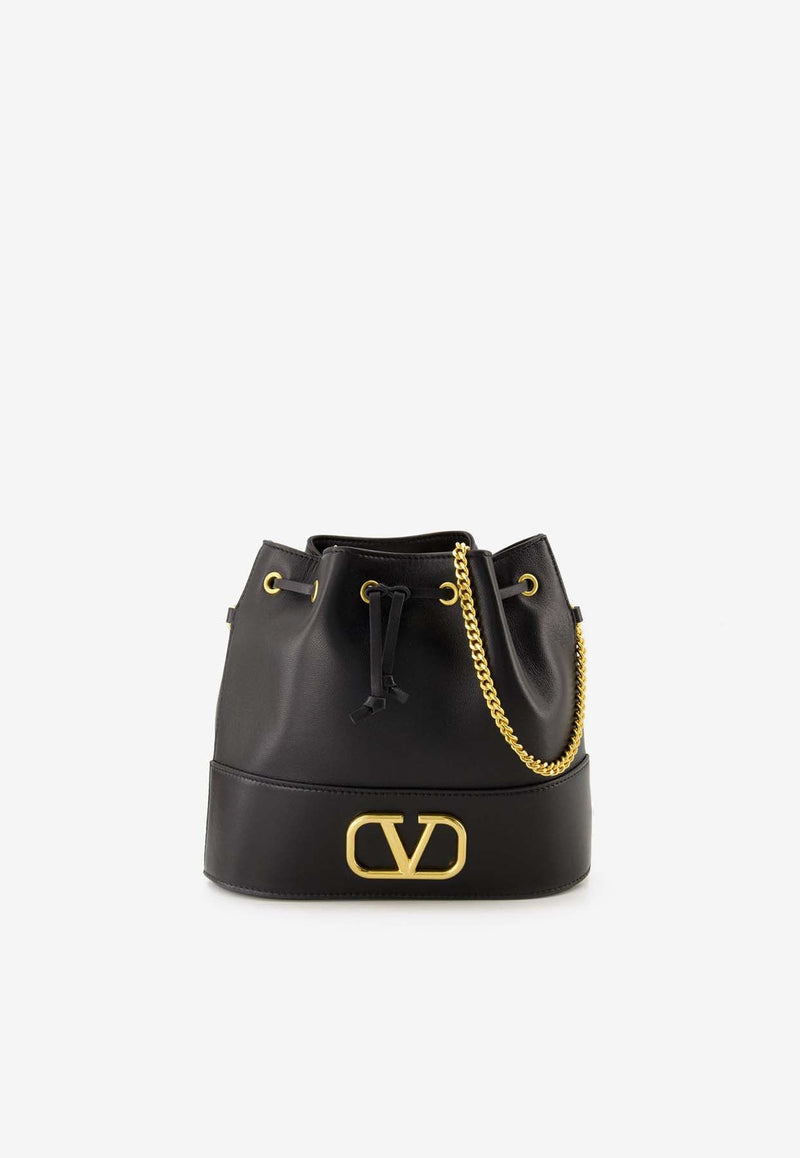 Mini VLogo Signature Leather Bucket Bag