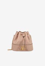 Mini VLogo Signature Leather Bucket Bag