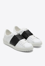 Open Leather Low-Top Sneakers