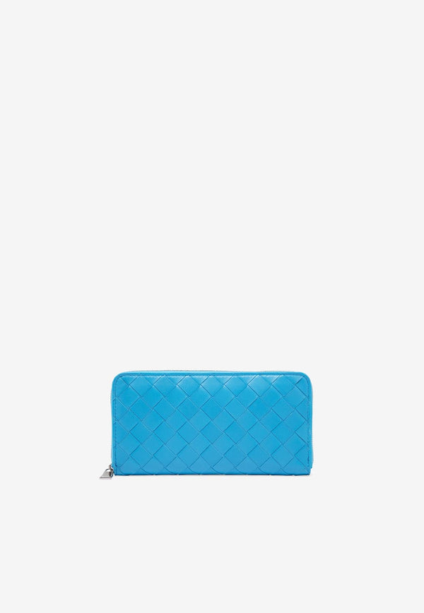 Zip-Around Wallet in Intrecciato Leather