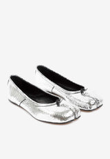 Tabi Ballet Flats in Metallic Leather