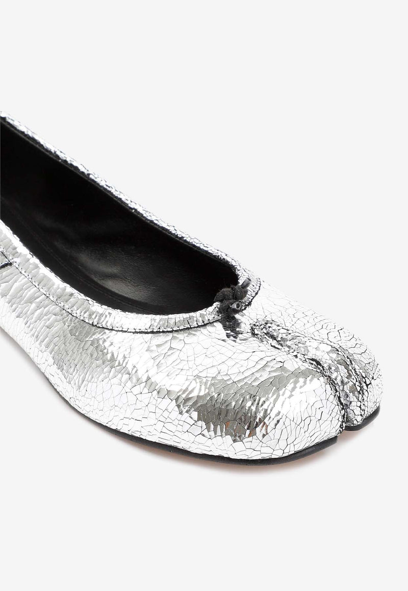 Tabi Ballet Flats in Metallic Leather