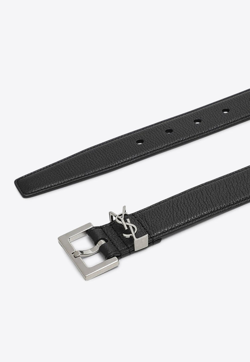 Cassandre Buckle Grained Leather Belt