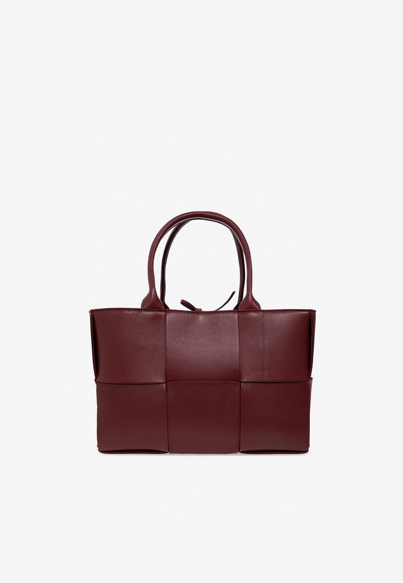 Small Acro Tote Bag in Intreccio Leather