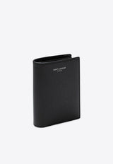 Logo Stamped Leather Bi-Fold Cardholder