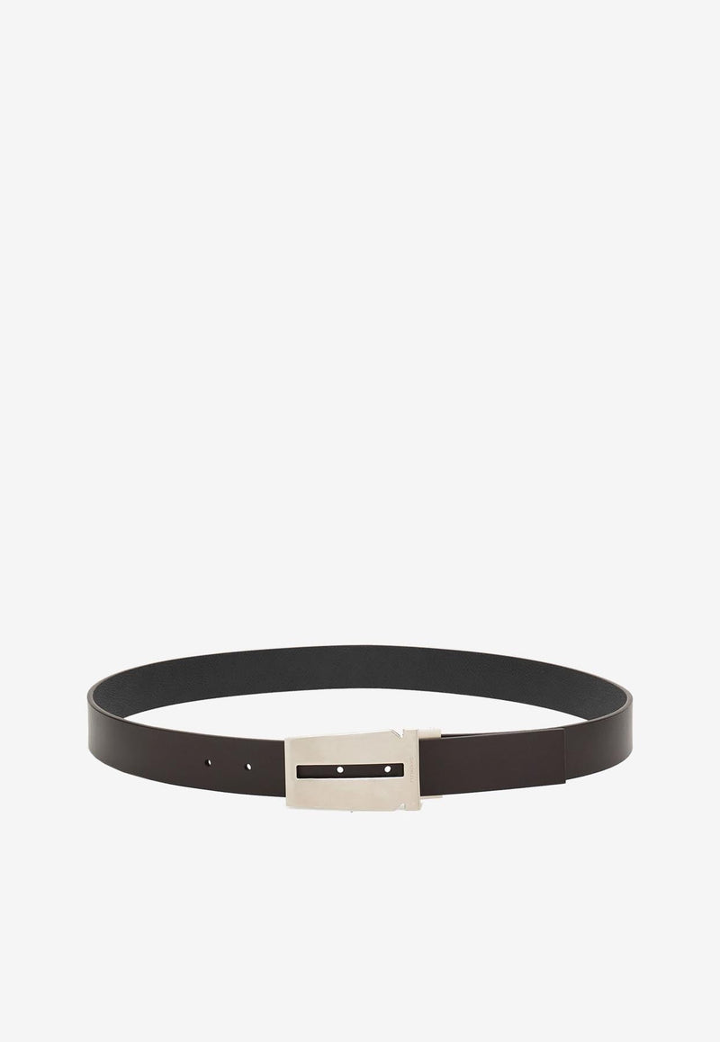 Reversible Gancini Leather Belt