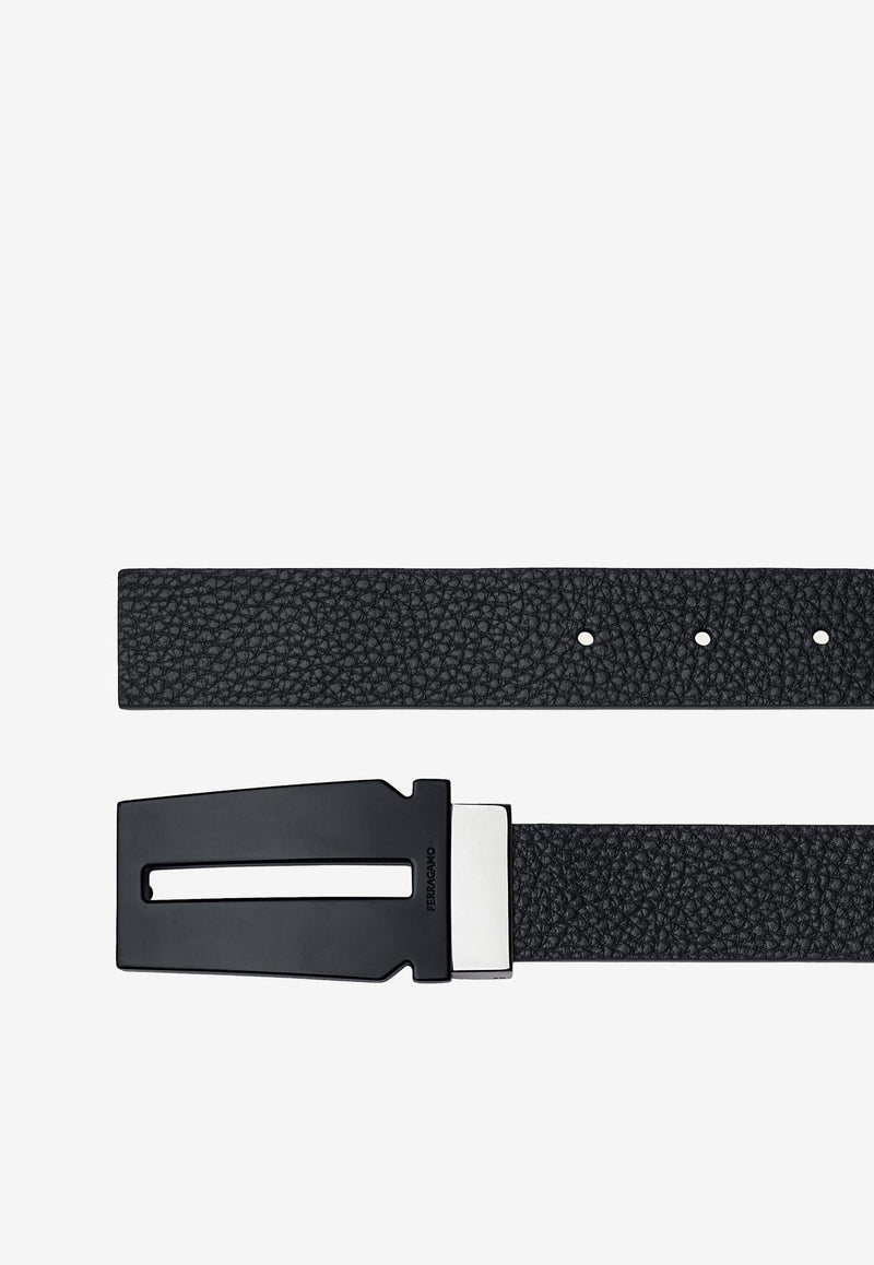 Reversible Gancini Leather Belt