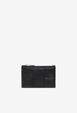 Intrecciato Leather Zip Cardholder