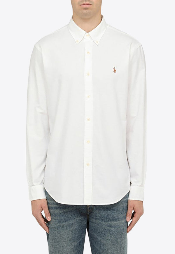 Logo Embroidered Long-Sleeved Shirt