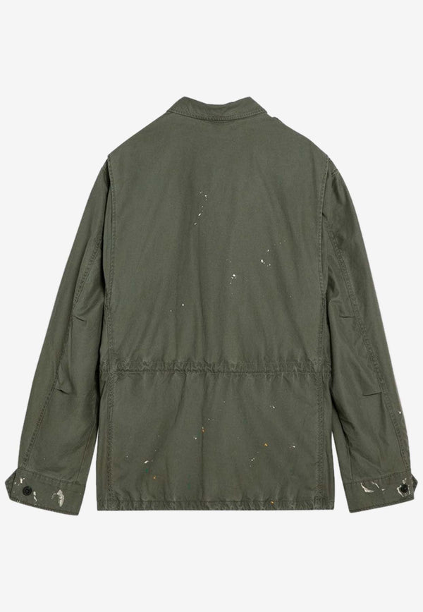 Paint Splatter Zip-Up Field Jacket