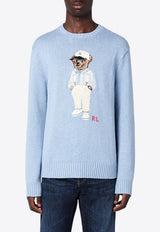 Intarsia Knit Polo Bear Sweater