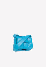 Mini Padded Cassette Shoulder Bag in Intreccio Leather