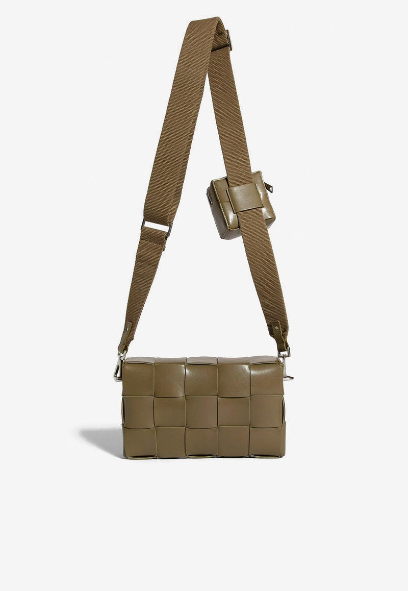 Cassette Crossbody Bag in Intreccio Leather