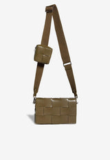 Cassette Crossbody Bag in Intreccio Leather