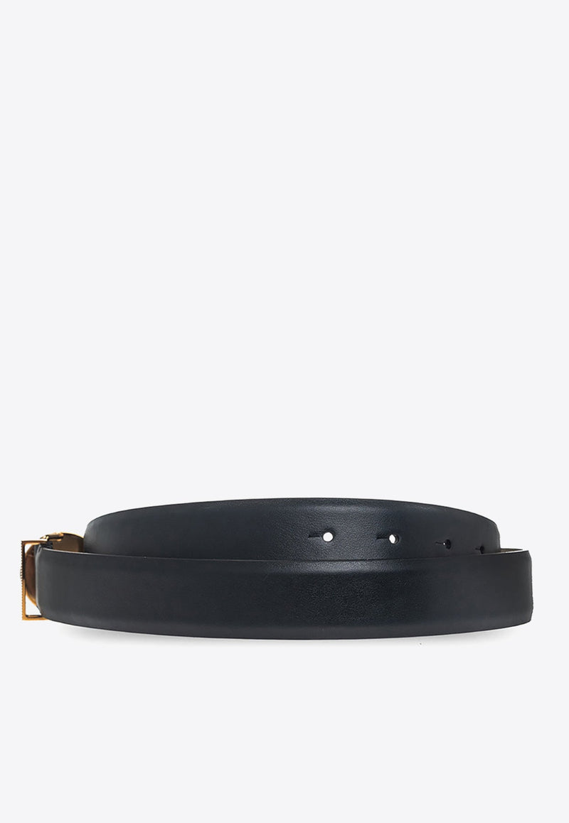 Medusa Buckle Leather Belt