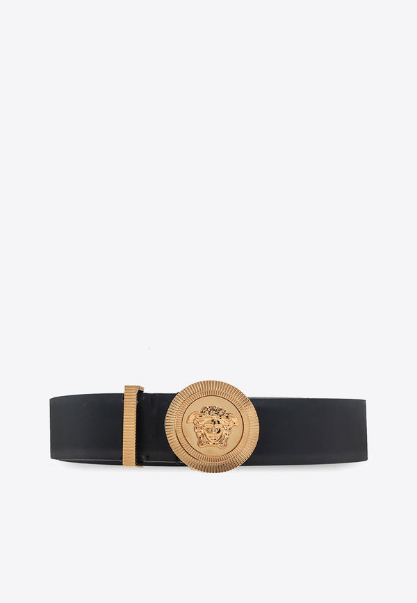 Medusa Buckle Leather Belt