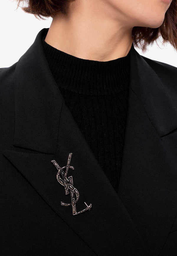 Crocodile-Effect Logo Brooch