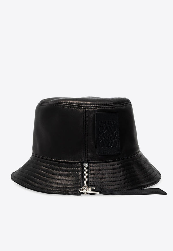 Fisherman Logo-Patch Bucket Hat with Zip Detail