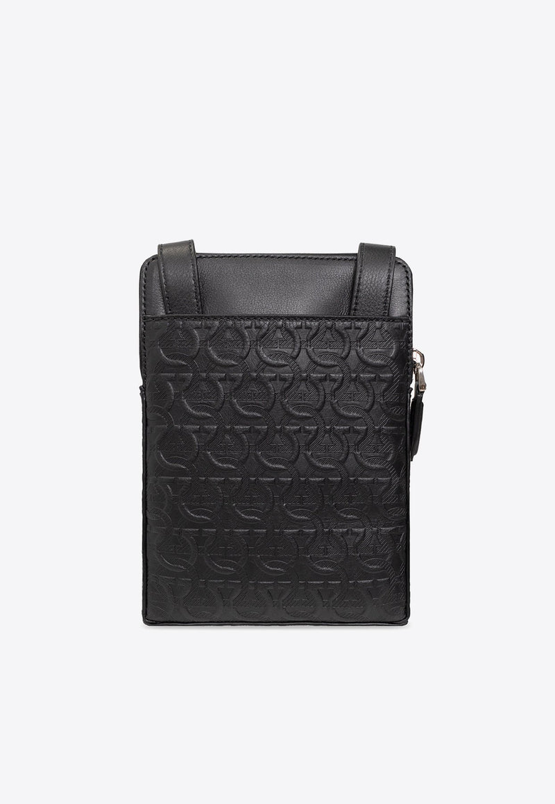 Gancini Embossed Messenger Bag