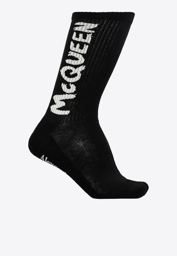 Graffiti Logo Ribbed Socks