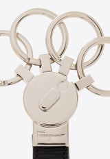Engraved-Logo Leather Keychain