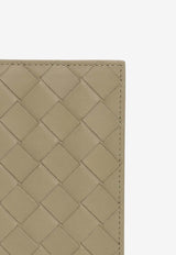 Bi-Fold Slim Intrecciato Leather Long Wallet