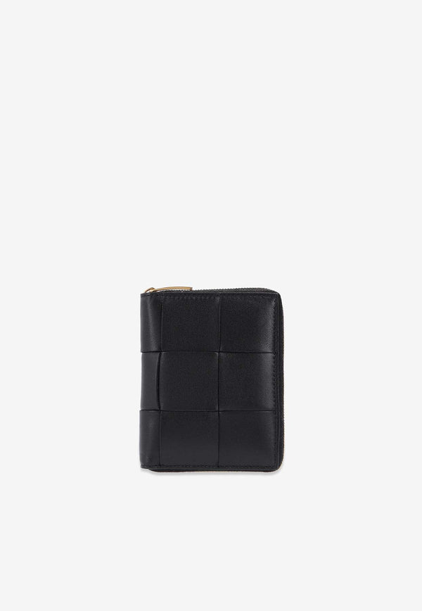 Zip Wallet in Intrecciato Leather