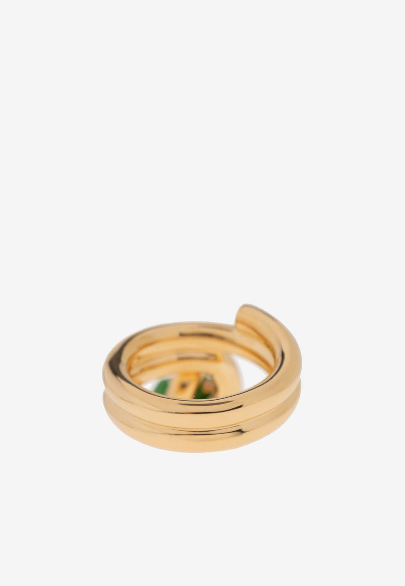 Loop Ring in Gold-Plated Silver and Cubic Zirconia
