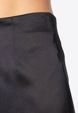 Draped Maxi Satin Skirt